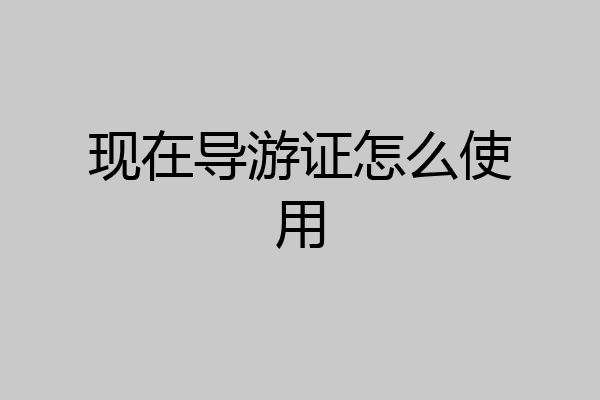 现在导游证怎么使用