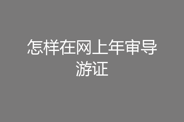 怎样在网上年审导游证