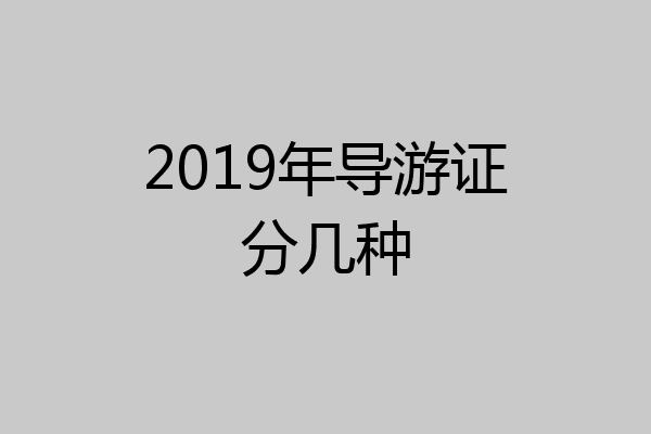 2019年导游证分几种