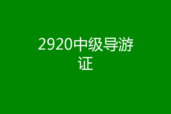 2920中级导游证