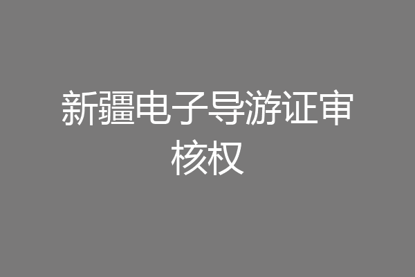 新疆电子导游证审核权
