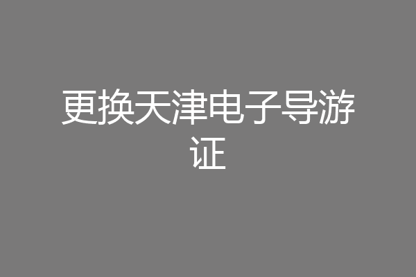 更换天津电子导游证
