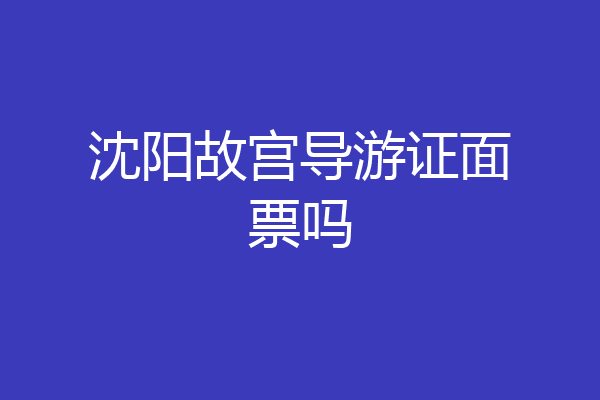 沈阳故宫导游证面票吗