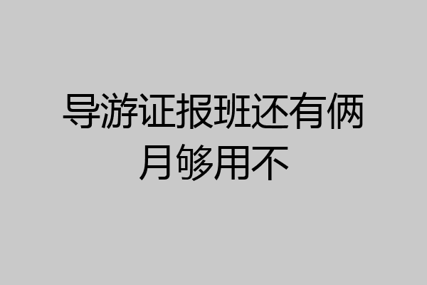 导游证报班还有俩月够用不
