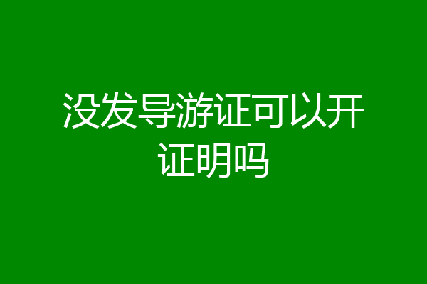 没发导游证可以开证明吗