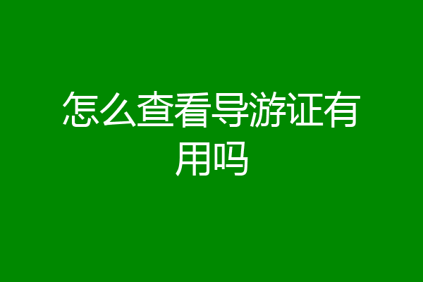 怎么查看导游证有用吗