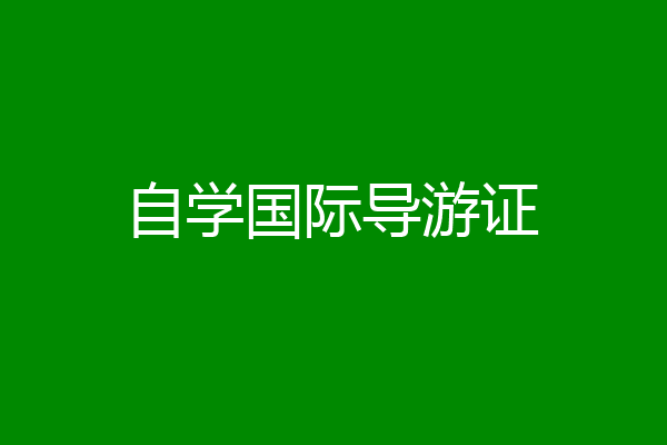 自学国际导游证