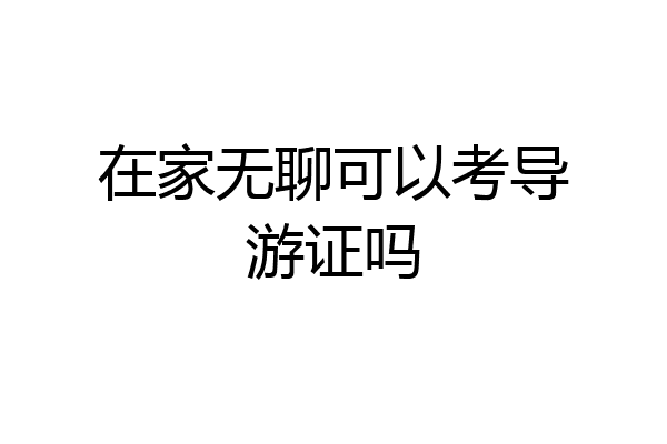 在家无聊可以考导游证吗