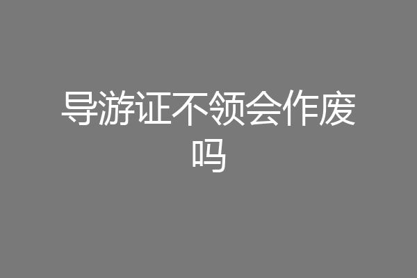 导游证不领会作废吗