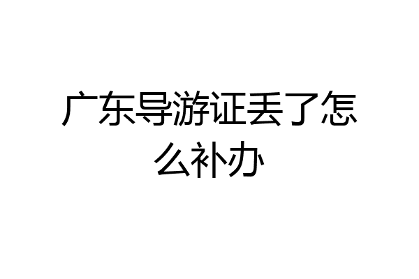广东导游证丢了怎么补办
