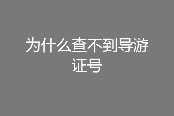 为什么查不到导游证号