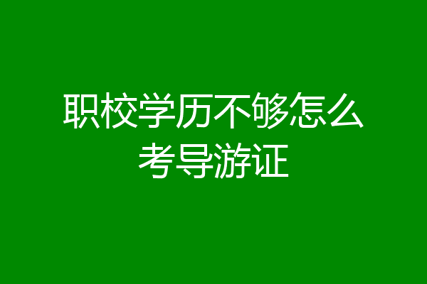 职校学历不够怎么考导游证