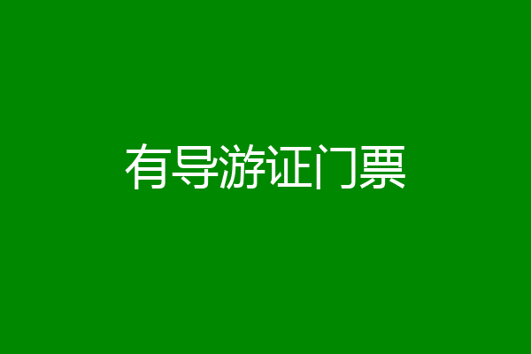 有导游证门票