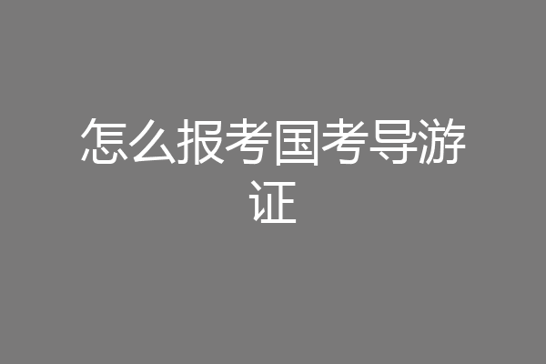 怎么报考国考导游证