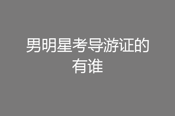 男明星考导游证的有谁