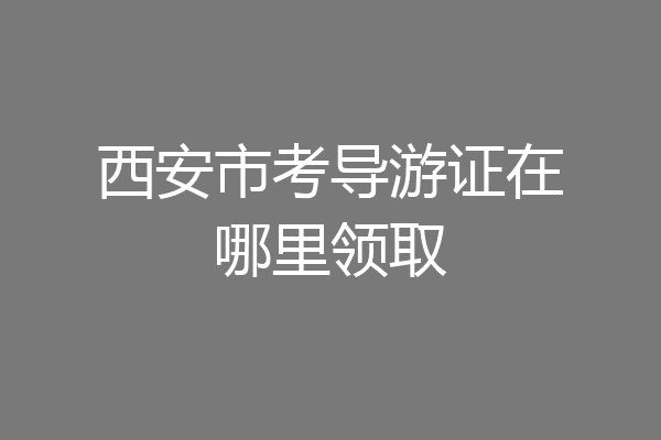 西安市考导游证在哪里领取