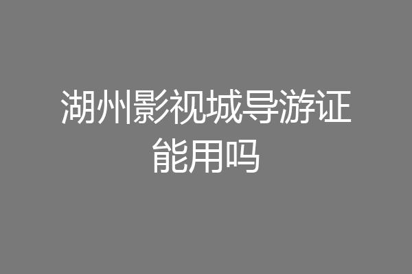湖州影视城导游证能用吗