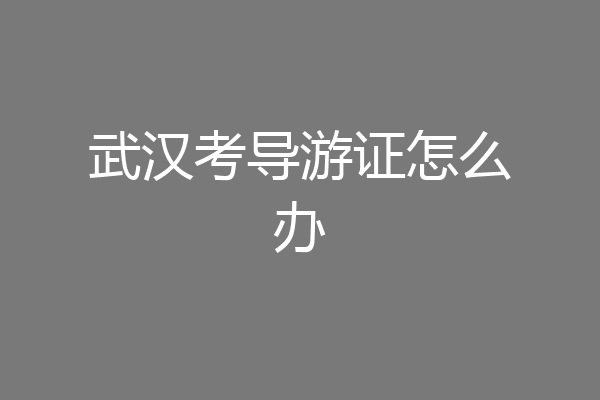 武汉考导游证怎么办