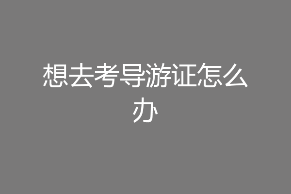 想去考导游证怎么办