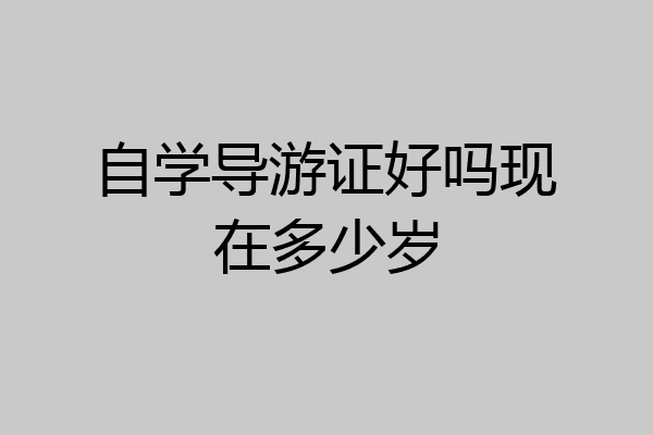 自学导游证好吗现在多少岁