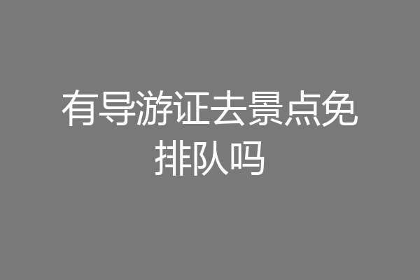 有导游证去景点免排队吗