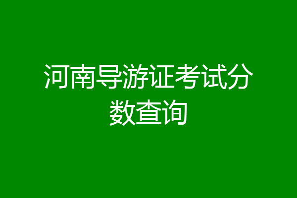 河南导游证考试分数查询