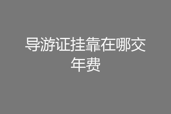 导游证挂靠在哪交年费