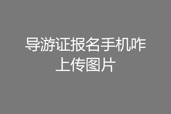 导游证报名手机咋上传图片
