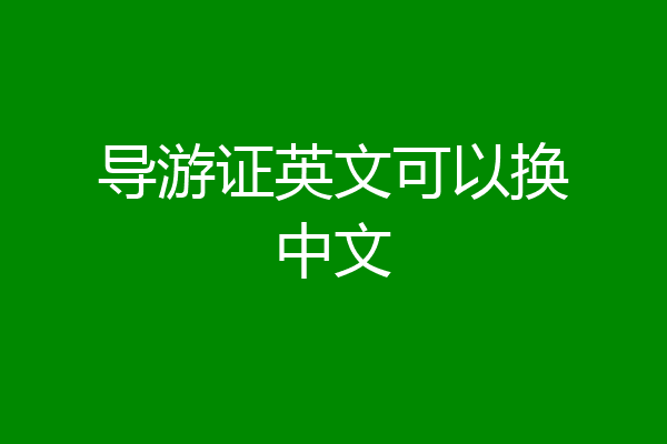 导游证英文可以换中文