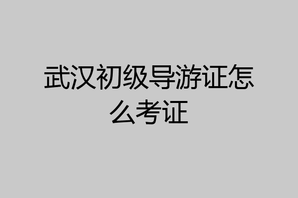 武汉初级导游证怎么考证