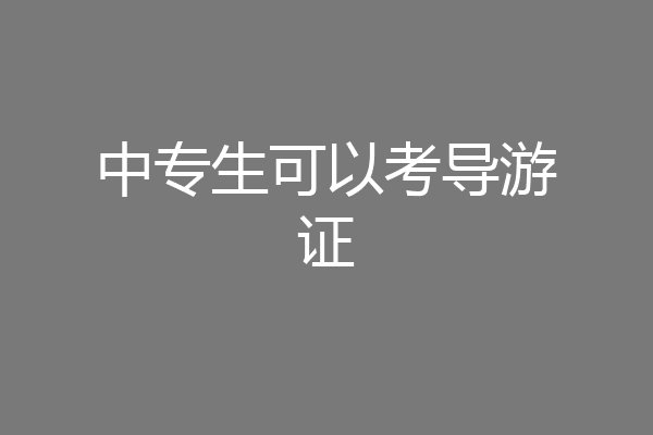 中专生可以考导游证