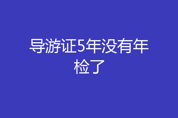 导游证5年没有年检了