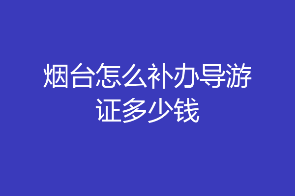 烟台怎么补办导游证多少钱