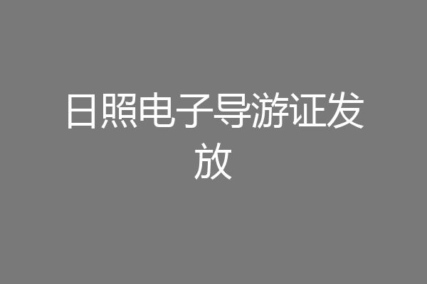 日照电子导游证发放