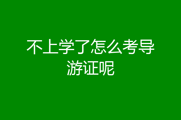 不上学了怎么考导游证呢