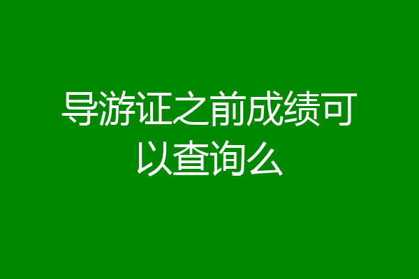 导游证之前成绩可以查询么