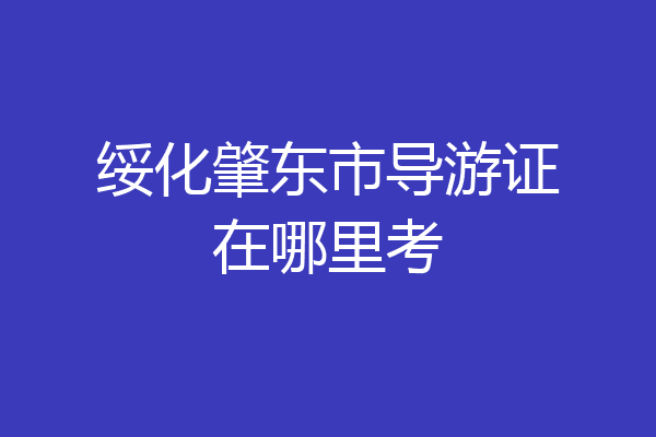 绥化肇东市导游证在哪里考
