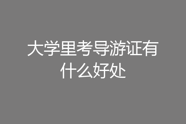 大学里考导游证有什么好处