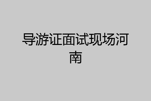 导游证面试现场河南