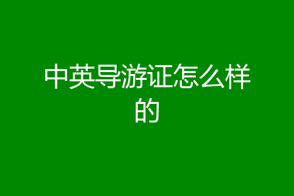 中英导游证怎么样的