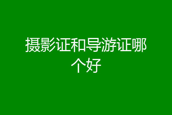 摄影证和导游证哪个好