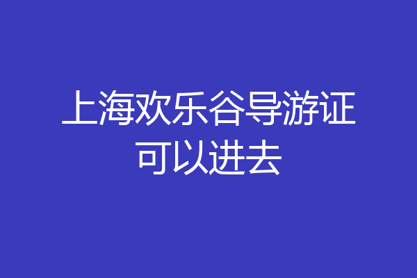 上海欢乐谷导游证可以进去