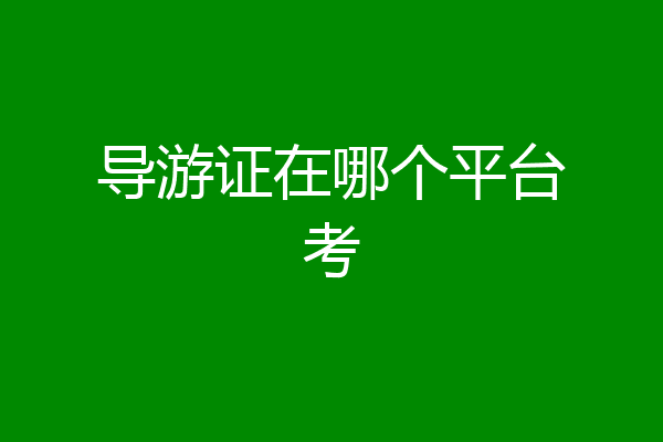 导游证在哪个平台考