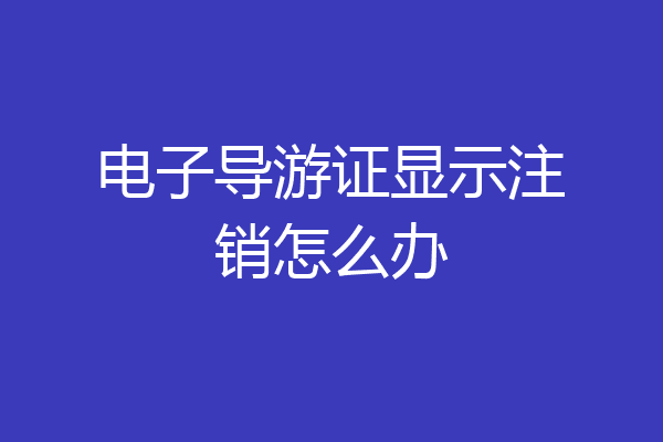 电子导游证显示注销怎么办