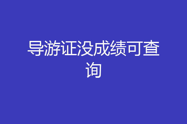 导游证没成绩可查询