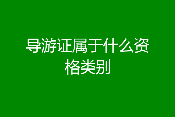 导游证属于什么资格类别