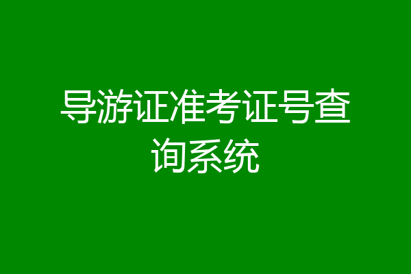 导游证准考证号查询系统