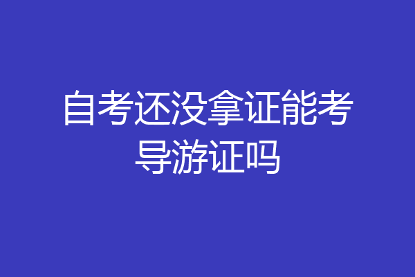 自考还没拿证能考导游证吗
