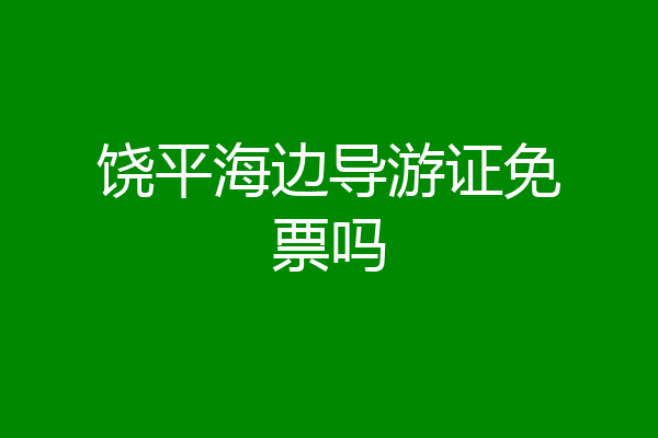 饶平海边导游证免票吗
