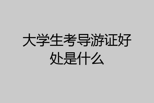 大学生考导游证好处是什么